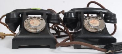 A vintage bakelite GPO call exchange telephone with ring dial -  Stamped to underside 310F S51/2A