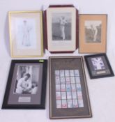 A collection of cricket related framed photographs to include Ian Botham - Botham's ' Ashes ',