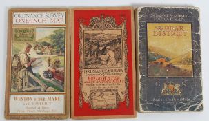 Original 1930's Ordnance Survey Map for Weston Super Mare with artwork by Ellis Martin.