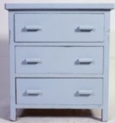 A 1920's shabby chic chunky pine painted country chest of drawers.