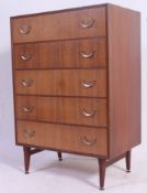 A retro vintage 1960's Danish teak wood upright pedestal chest of drawers.