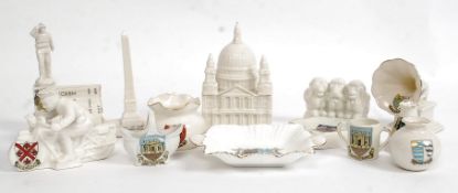A collection of crested china ware to include St Pauls Cathedral,