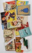 a collection of childrens vintage colouring books, Building blocks, Magic Lantern slides,