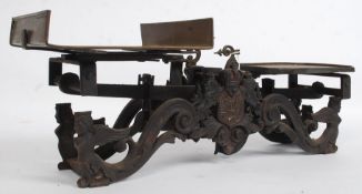 A good set of 19th century cast iron and brass grocers industrial scales of Swedish origin,