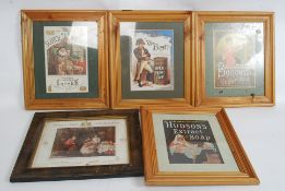 A collection of vintage reproduction advertising prints.