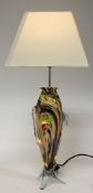 A 1950's Murano Italian glass fish being converted to a table lamp.