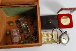 A collection of Naval military brass buttons issued to sailor serving on HMS Ark Royal ( notation