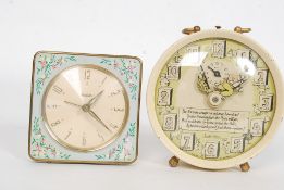 A Rare vintage Smiths childrens Hare & Tortoise alarm clock together with a vintage 1950's Westclox