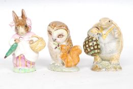A group of three Beatrix Potter figures by Beswick to include Mr Alderman Ptolemy,