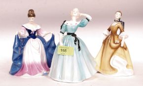 A group of three Royal Doulton figures to include Sara,