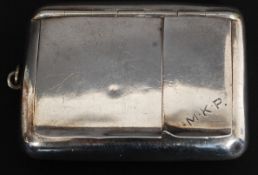 An hallmarked silver double compartment compact by William Hutton & Sons Ltd stamped for Birmingham