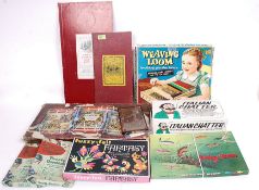 A collection of vintage and retro board games to include Waddingtons Campaign, Puzzle felt,