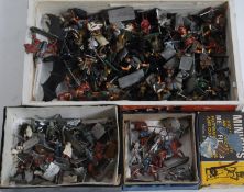 A collection of vintage lead toy soldiers to include Hobbit etc and others
