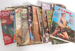 A collection of 1970's pornographic erotic gentlemans magazines to include Penthouse, Men Only,
