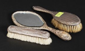 A collection of silver to include silver hallmarked ladies hand mirror along with 2 silver