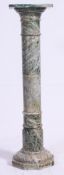A good quality 20th century antique style green veined marble plant stand - bust stand torchere.
