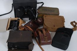 A mxd lot to include a Zeiss Ikon camera, tinned gas mask,
