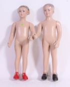 A vintage pair of 1950's children shop dummy's / mannequins.