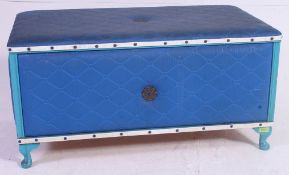 WITHDRAWN A retro 1950's vinyl padded upholstered end of bed blanket box chest having unusual