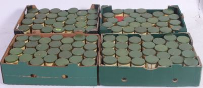 A large collection of vintage Panetela Cigar tins all with detailed fronts having green lids  -