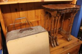 A mid 20th century burr walnut nest of tables,