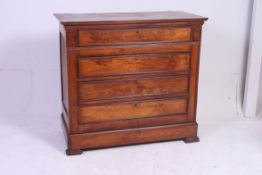 A 19th century French chestnut chest of drawers having bracket feet with a series of blind fronted