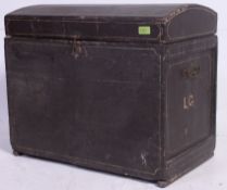 A Victorian ebonised Isle of Man Swastika decorated dome top trunk.