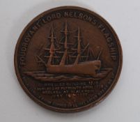 A Lord Nelson`s Foudroyant Flagship Copper Medal,