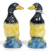 A pair of continental ceramic salt and pepper pot condiments in the form of ducks,