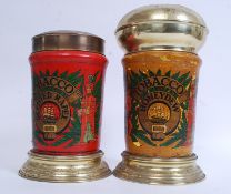 2 vintage large shop / tobacconist's tobacco storage canisters - jars.