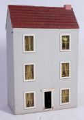 An old 20th century  vintage  dolls house having decorated interior ( see illustrations)  Measures: