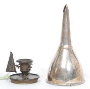 A Regency 19th century small gilt brass and laquered miniature chamberstick - candlestick and