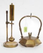 A Danish Daproma minimalist brass pivot balance oil lamp  marked to underside for Isle D Ammonser -