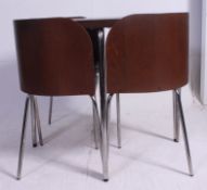 A vintage 1970's teak wood and chrome kitchen dining table with 3 chairs,