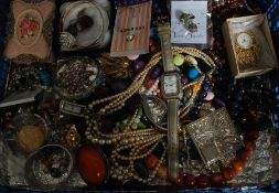 A good selection of assorted costume jewellery to include watches, bangles, chains,