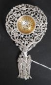 A continental silver tea strainer in the