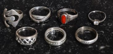 A collection of silver 925 / sterling ri