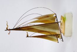 A vintage designer made brass and onyx f