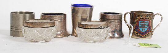 2 silver hallmarked and cut glass table