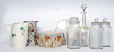 A collection of deco ceramics together w