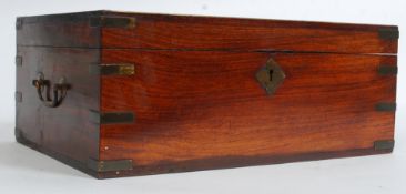 A 19th century rosewood and brass inlaid