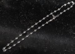 A ladies 14ct white gold necklace with d
