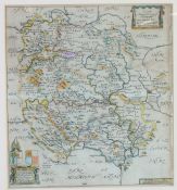 An old framed and glazed map being hand