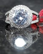 A white metal silver and cz set ladies r