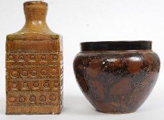 A Royal Doulton glazed leaf pattern ston