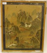 A 19th Century painting on silk of an or