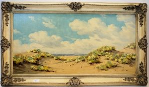 A Framed oil on canvas of ' sand dunes '