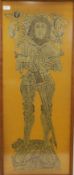 A picture laid on hessian of a ' warrior