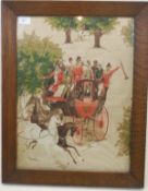 An oil on canvas of a ' Royal Mail Coach