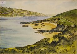 Stuckey : A watercolour of a coastal sce